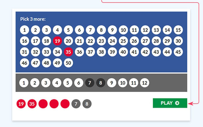 Select your numbers and click PLAY